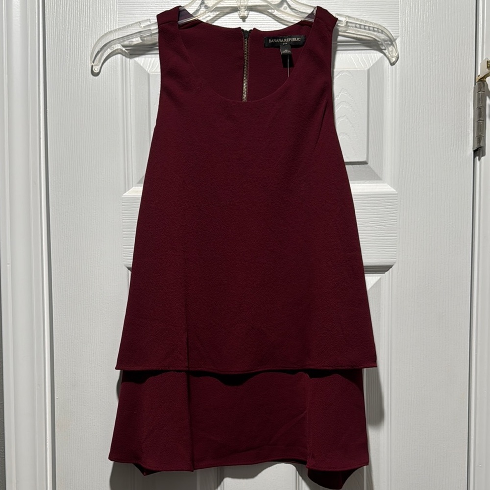 Banana Republic Burgundy Sleeveless Blouse